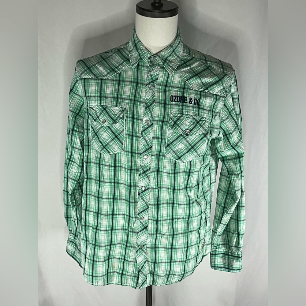 Red Snap Jean Co. Plaid Pearl Snap Buttons Men’s Western Shirt w/Pointed Yokes